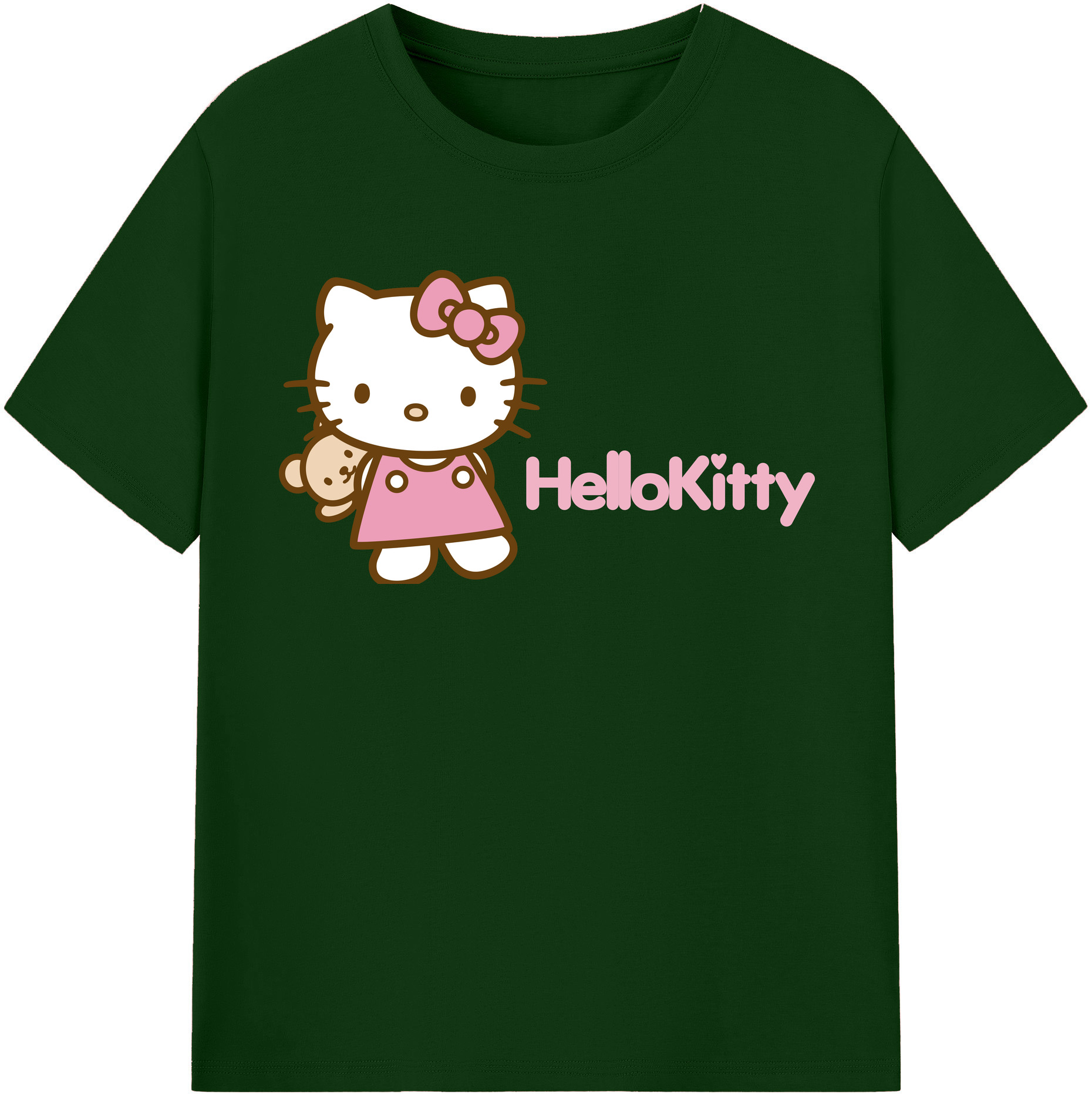 （画像用） Hello Kitty ハローキティ 綿100％半袖Tシャツ（フロントプリント）
